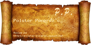Polster Pongrác névjegykártya